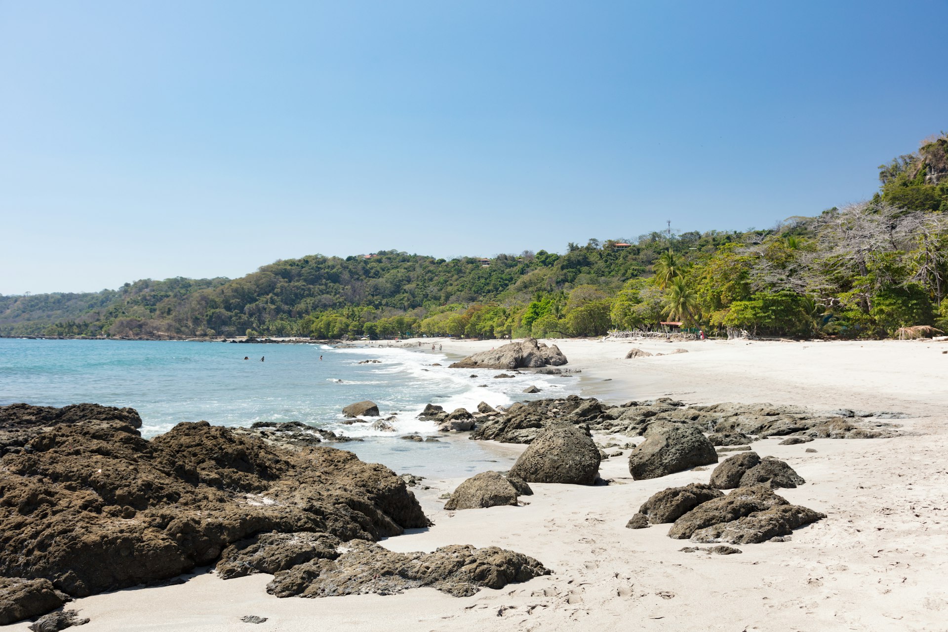 Wide view of Playa Montezuma on Nicoya Peninsula, Costa Rica